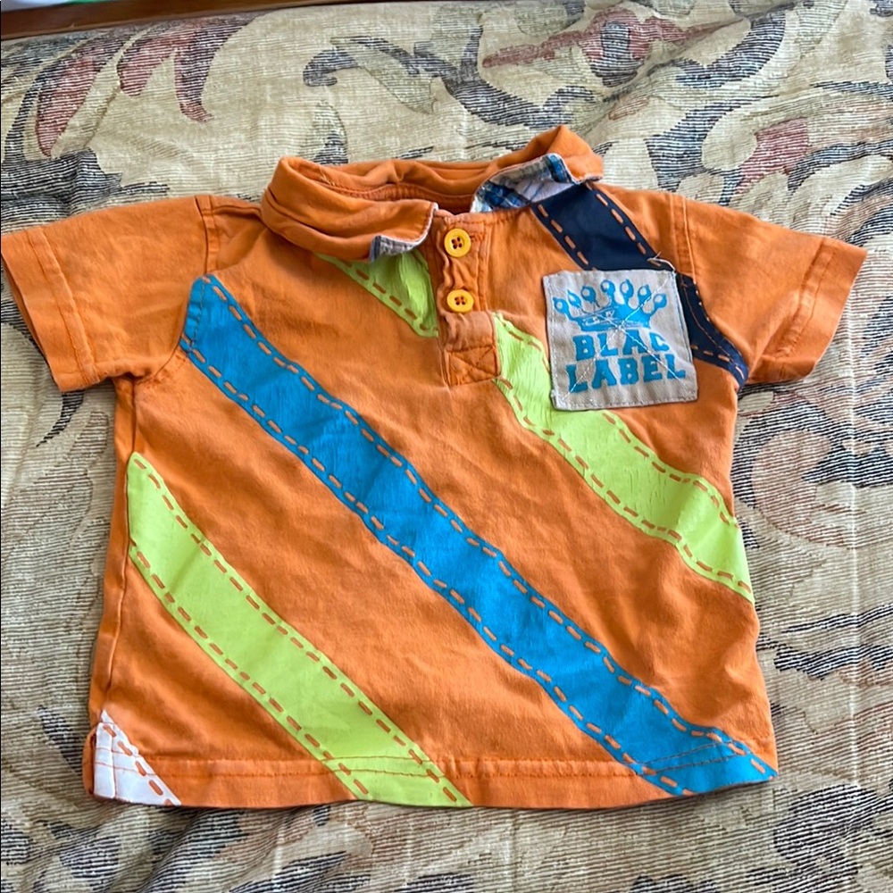 Blaque Label Orange and Blue Polo Shirt Energetic Style